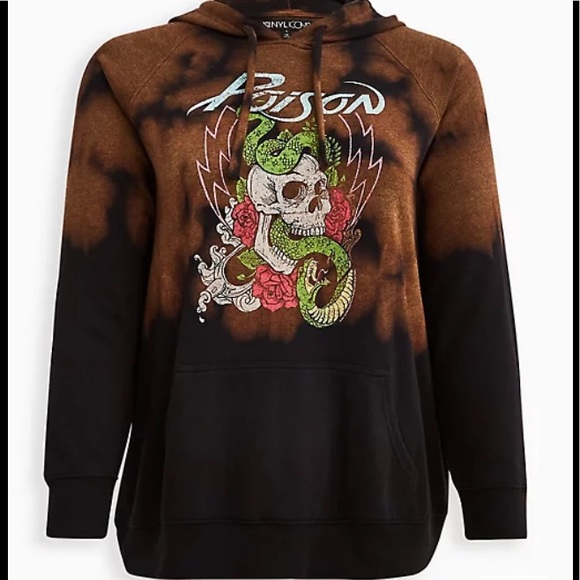 💀 NWT 2X POISON SKULL 💀& 🌹 ROSES HOODIE SWEATSHIRT - Picture 10 of 14